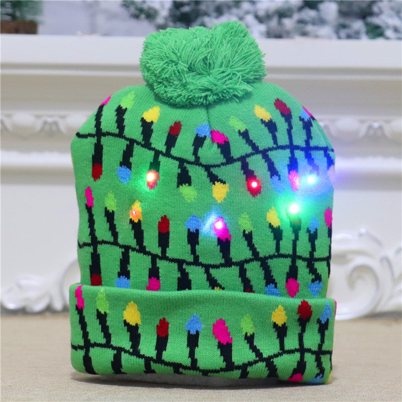LED light Up Woolly Christmas Hat