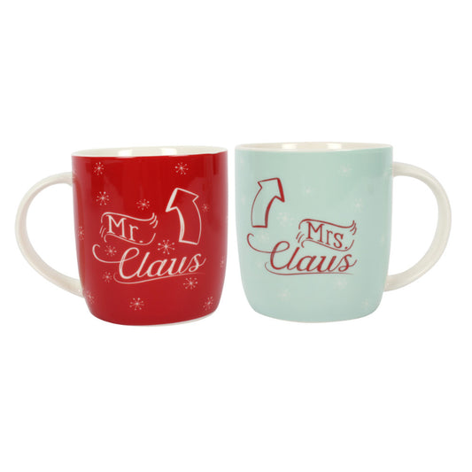 Mr and Mrs Claus Coffee Mugs Secret Santa Gift