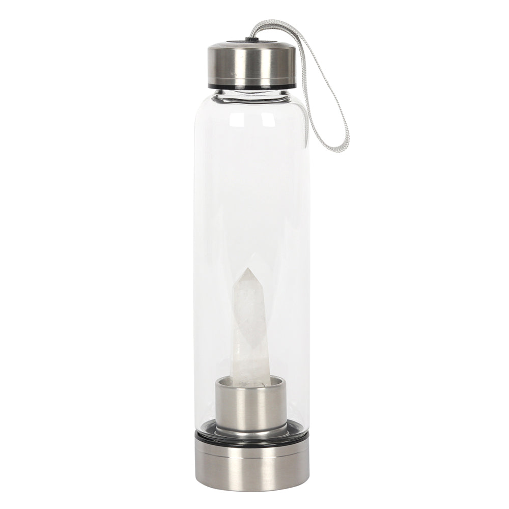 Clear Quartz Energizing Glass Water Bottle