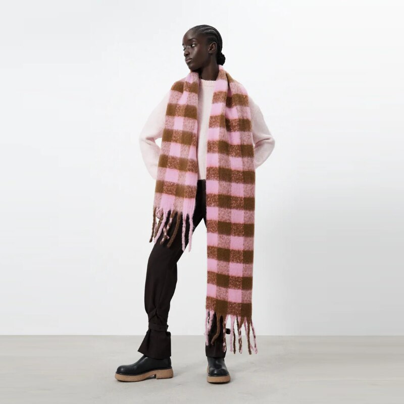 Hounds Tooth Large Knitted Oversized Scarf