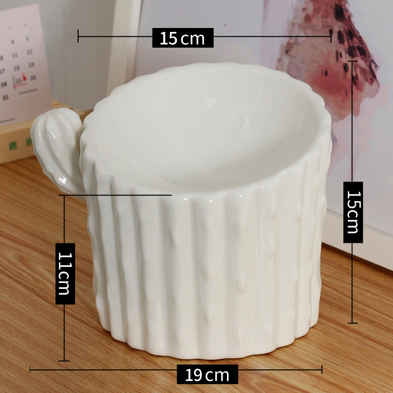 Cat Bowl Ceramic High Food Drinking Bowl