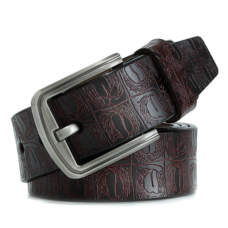 Pin Buckle Genuine Leather Cowhide Belt For Men