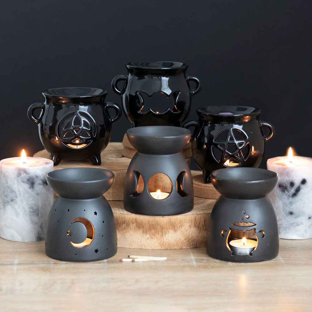 Cauldron Shaped Black Oil Burner Halloween Aromatherapy