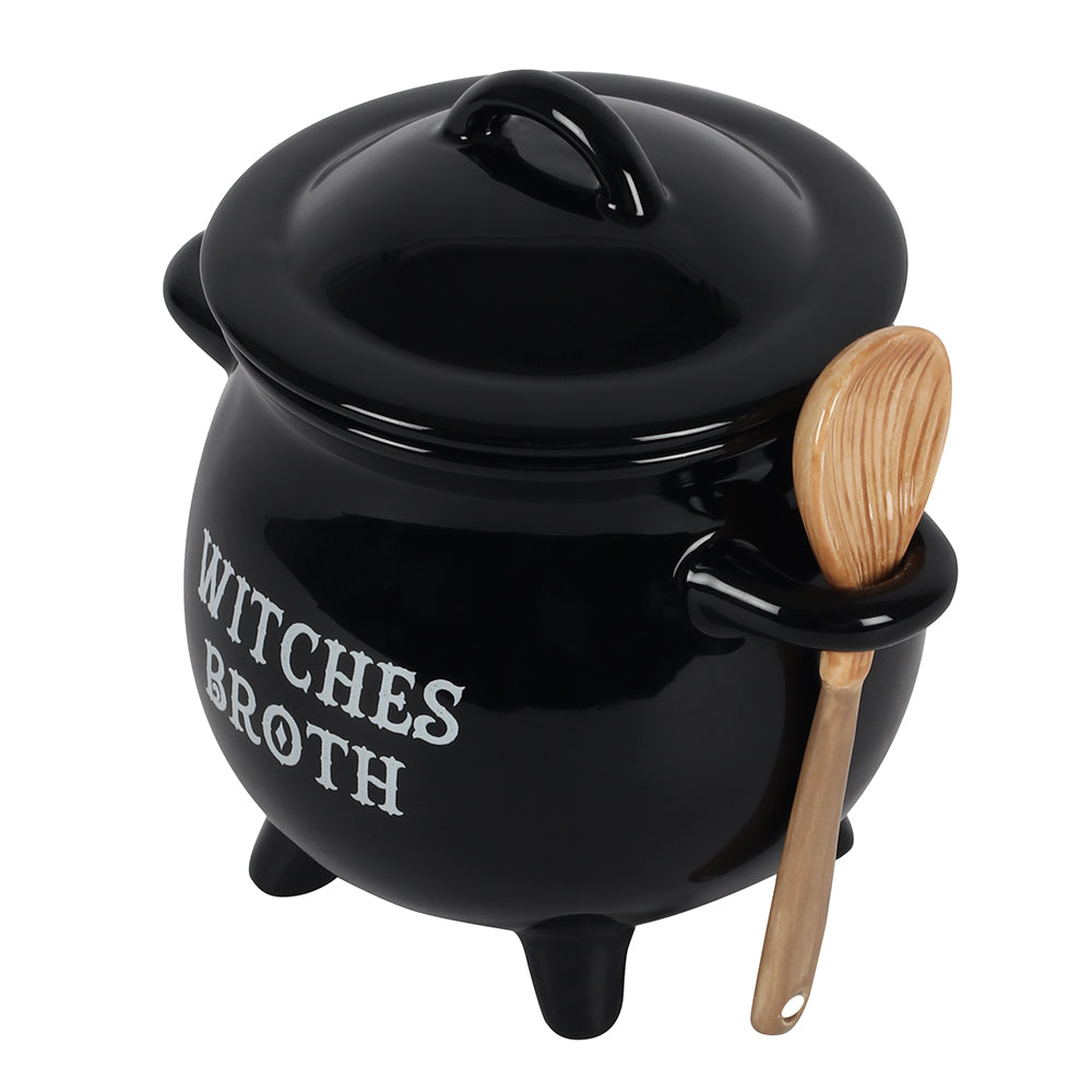 Witches Halloween Cauldron Soup Bowl with Spoon Gift