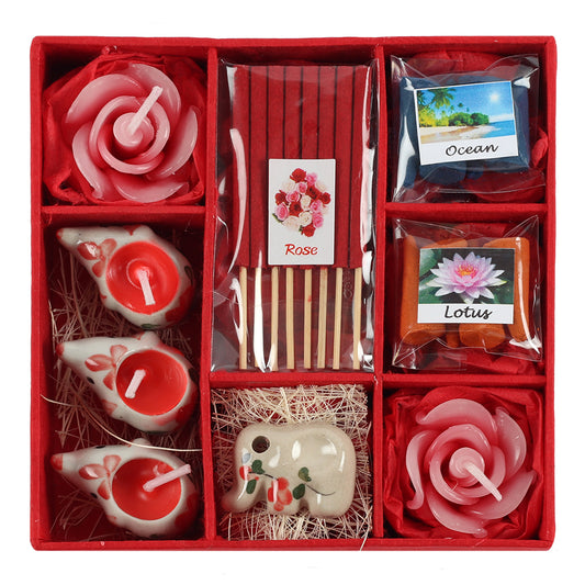 Red Elephant Incense and Candles Gift Set