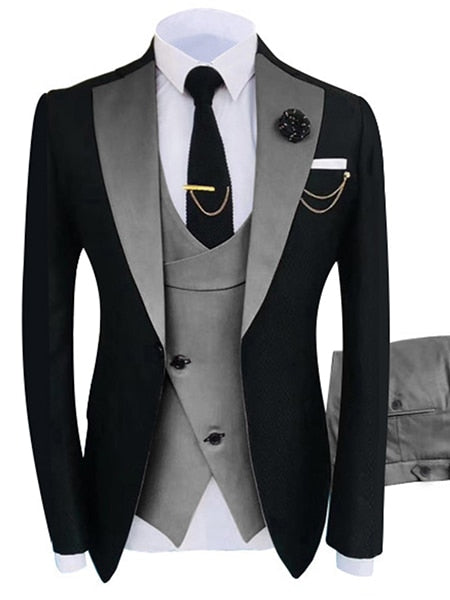 Tuxedo Suit Jacket with Waistcoat in Grey