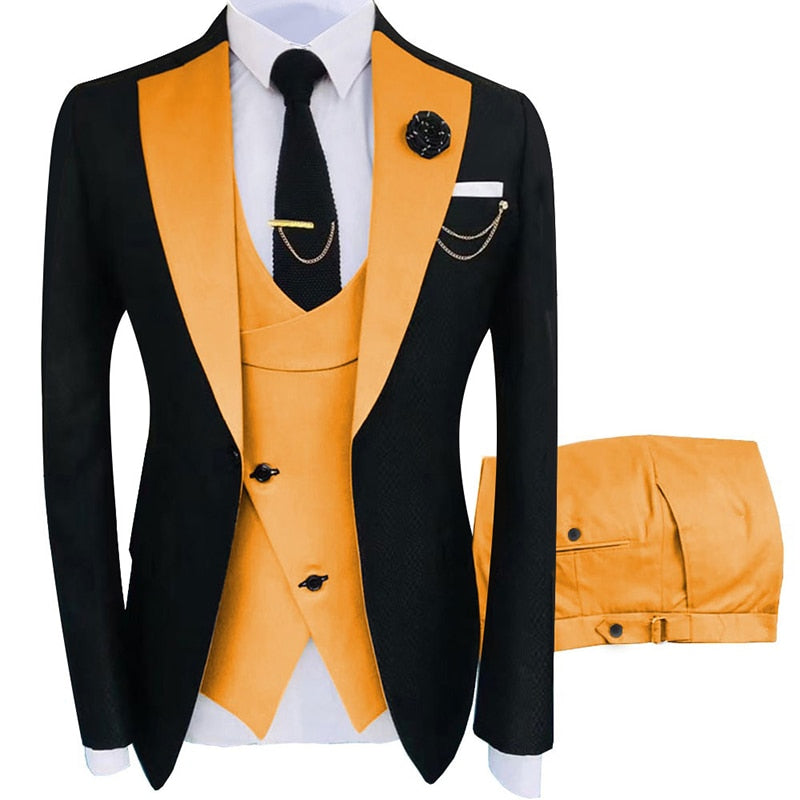 Men's Tuxedo Formal Suit Jacket with Waistcoat