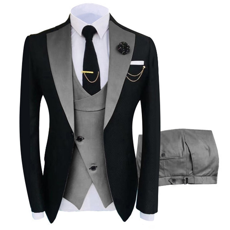 Tuxedo Suit Jacket with Waistcoat in Grey