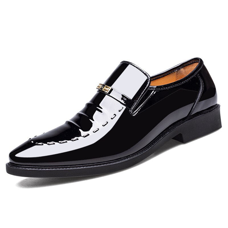 Smart Patent PU Leather Loafers Dress Shoes for Men