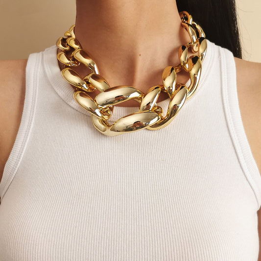 Chunky Chain Necklace Gold Effect