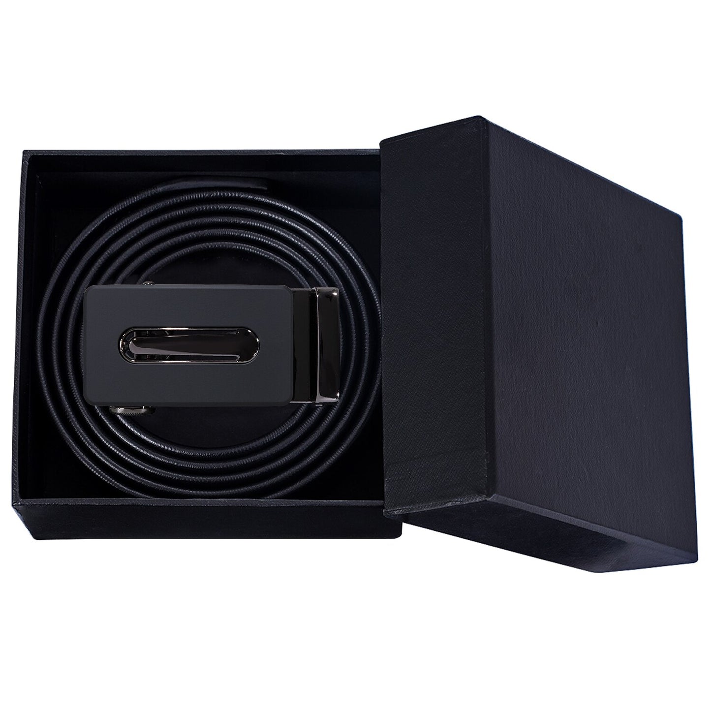Men's Black Leather Belt Gift Box