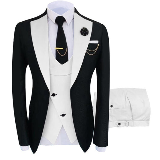 Men's Tuxedo Formal Suit Jacket with Ivory Waistcoat
