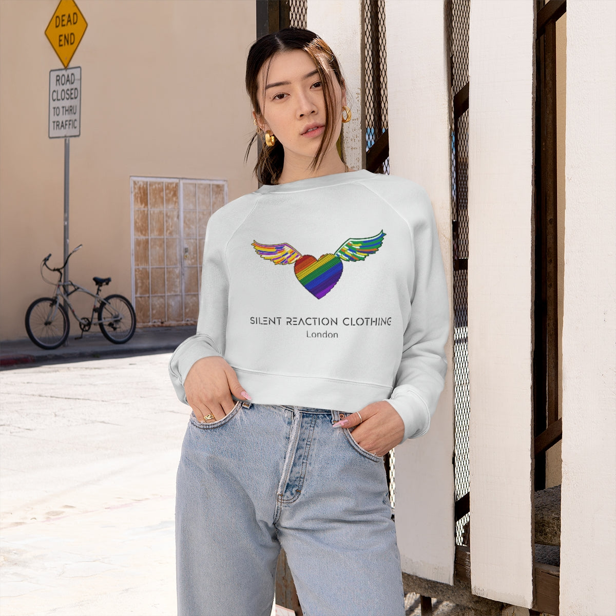Women's Cropped Angel Pride Sweatshirt