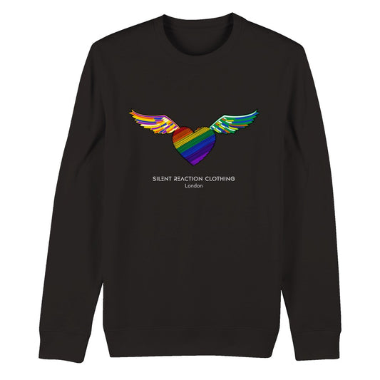 Silent Reaction Pride Winged Heart Organic Cotton Sweatshirt
