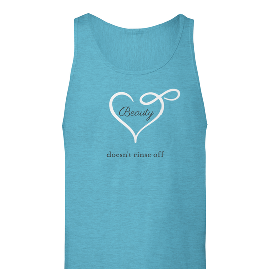 Beauty doesn't rinse off Blue Cotton Unisex Tank Top by Infinity Original