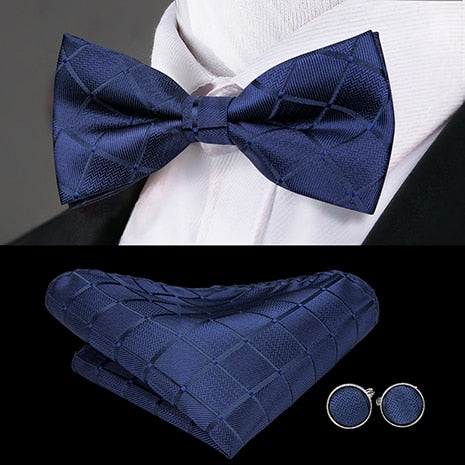 Classic Navy Bow Tie for Men 100% Silk