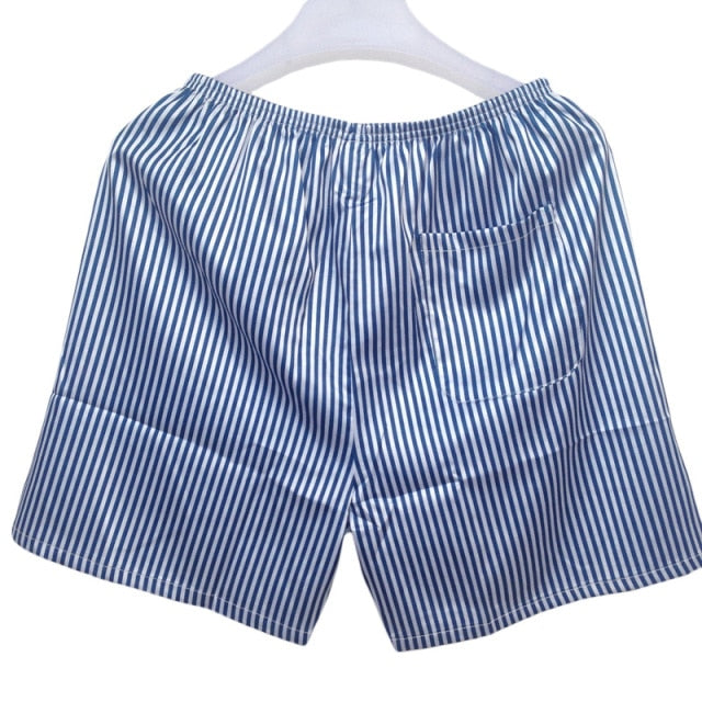 Blue Pin Stripe Opulent Satin Boxer Shorts