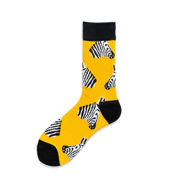 Adult Yellow Zebra Socks