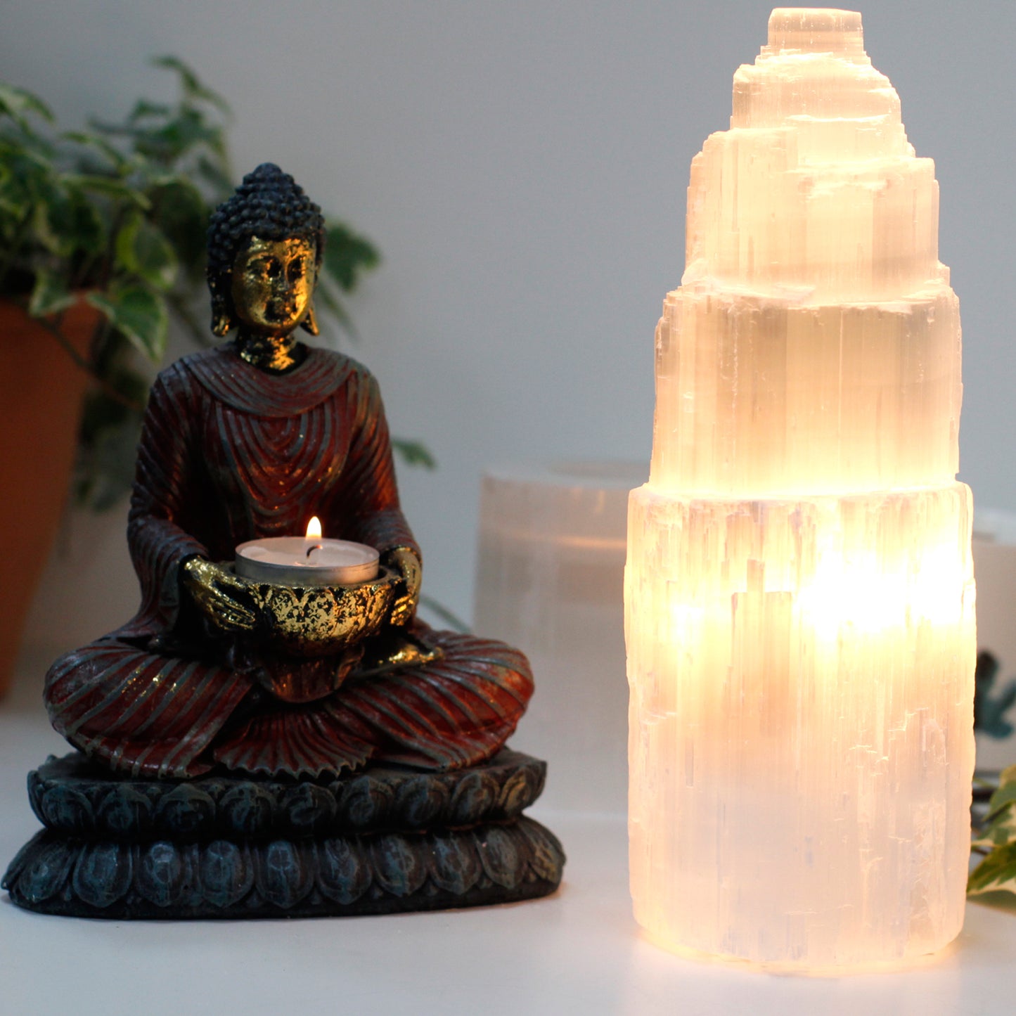 Healing Crystal Selenite Lamp