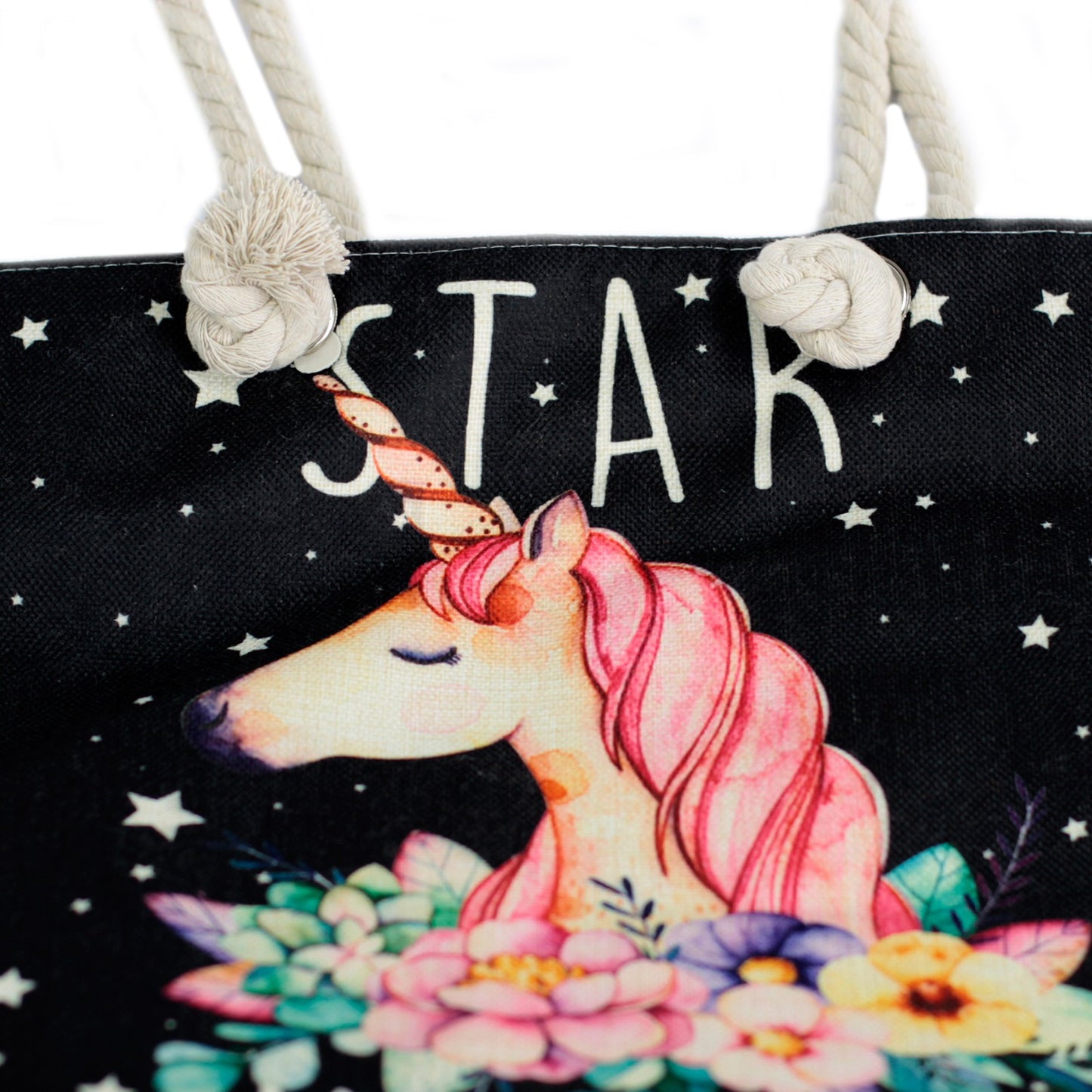 Unicorn Stars Cotton Beach Bag
