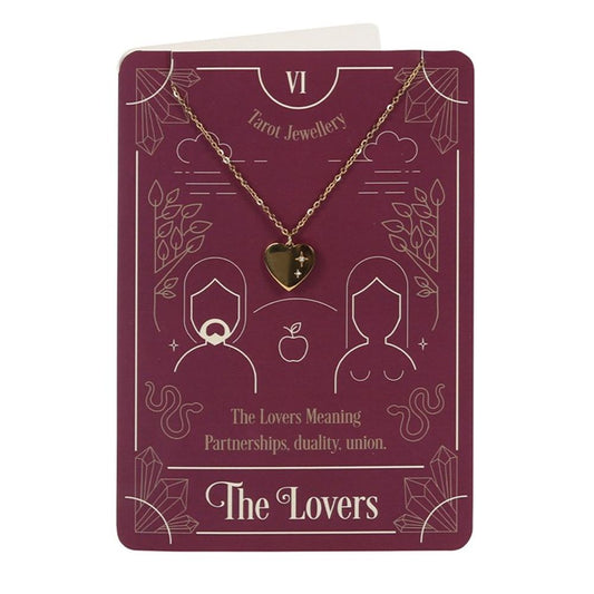 The Lovers Tarot Necklace on Greeting Card