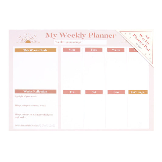 A4 Weekly Planner Goal Tracker Pad